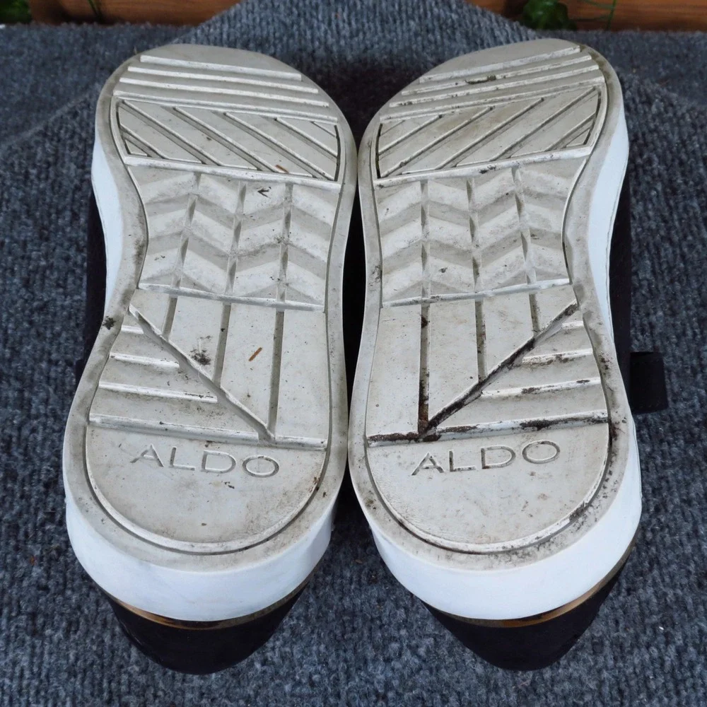 Aldo Paise Women Fashion Sneaker‎ Size 10 Casual Walking Black Gold Hardware